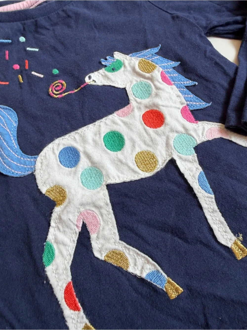 Joules Unicorn Appliqué Top